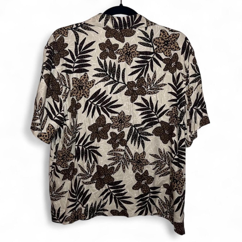 Bahama Beach Rayon Tropical Cheetah Print Shirt Women’s L Vacation Vibes - Picture 4 of 4